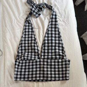 Sincerely Jules Black and White Gingham Crop Top